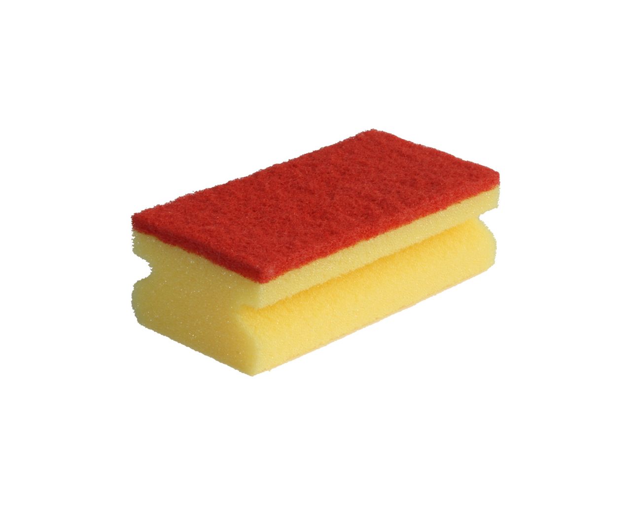 Easy grip foam backed scourer for professional use, 10 pcs. / package (yellow with red scouring surface)